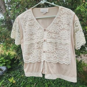 Elegant Lace Beige Top